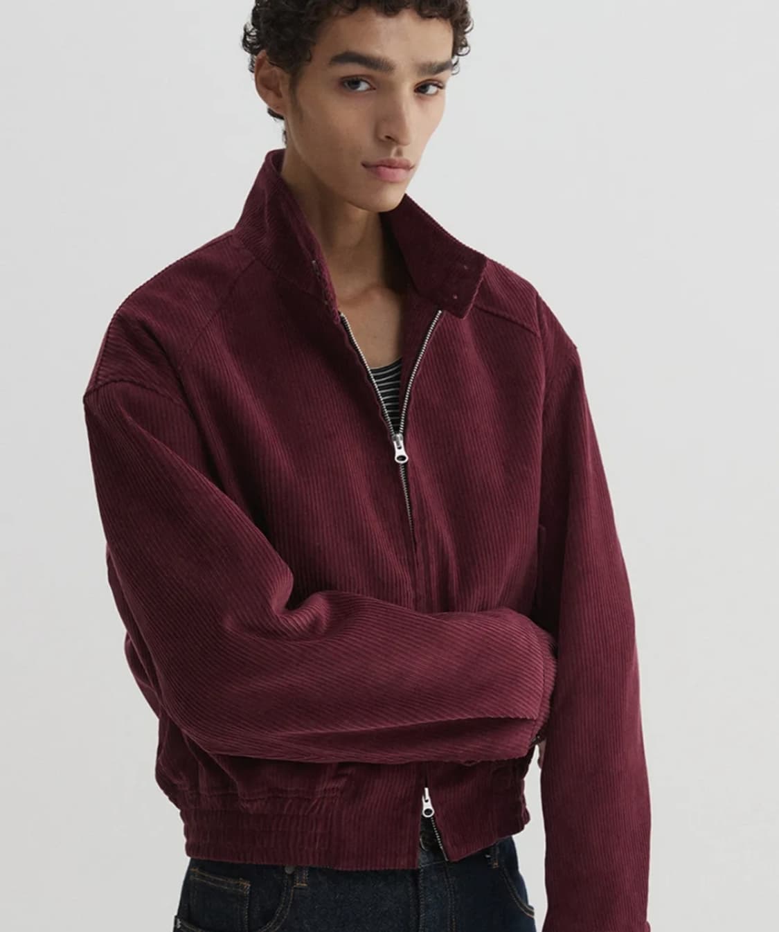 DNSR 디앤에스알 코듀로이 해링턴 크롭 점퍼 상품이미지1