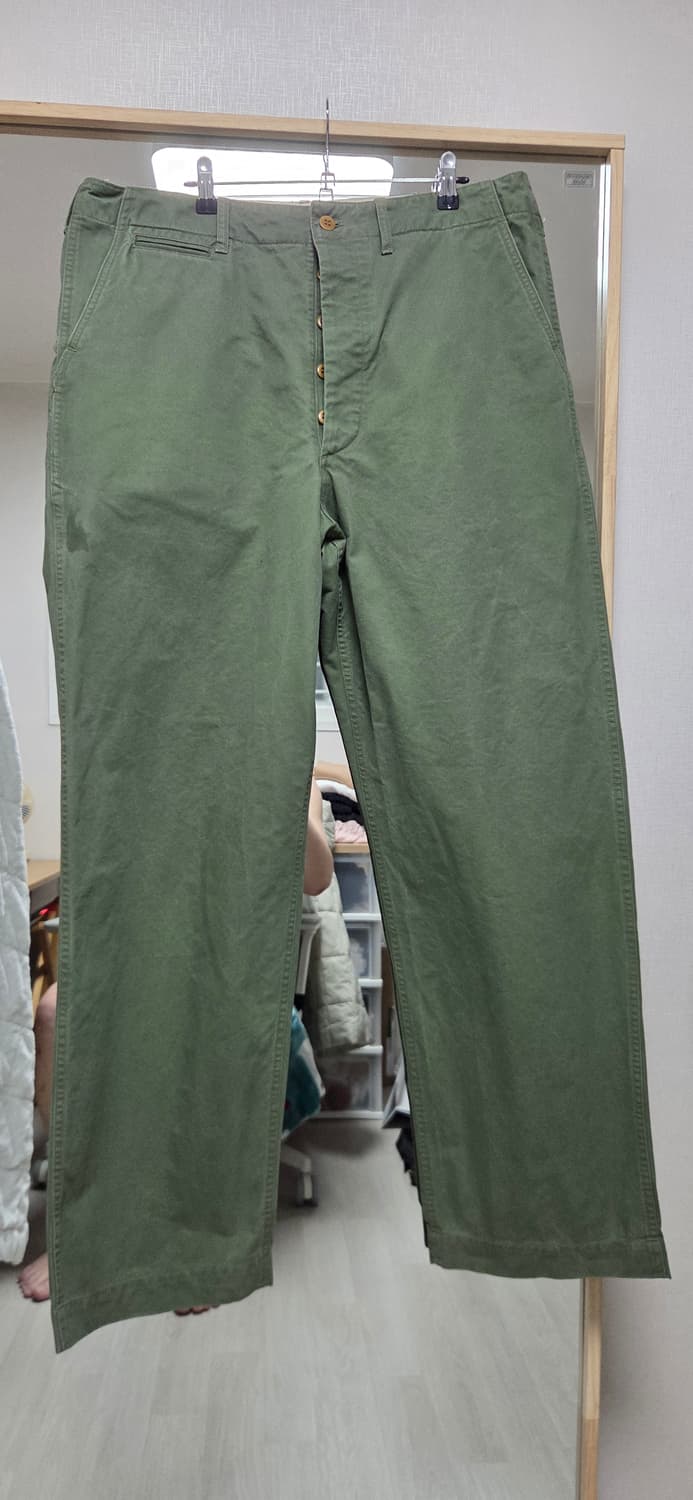 Bronson MFG.CO. 카키 와이드 면바지 38 상품이미지1