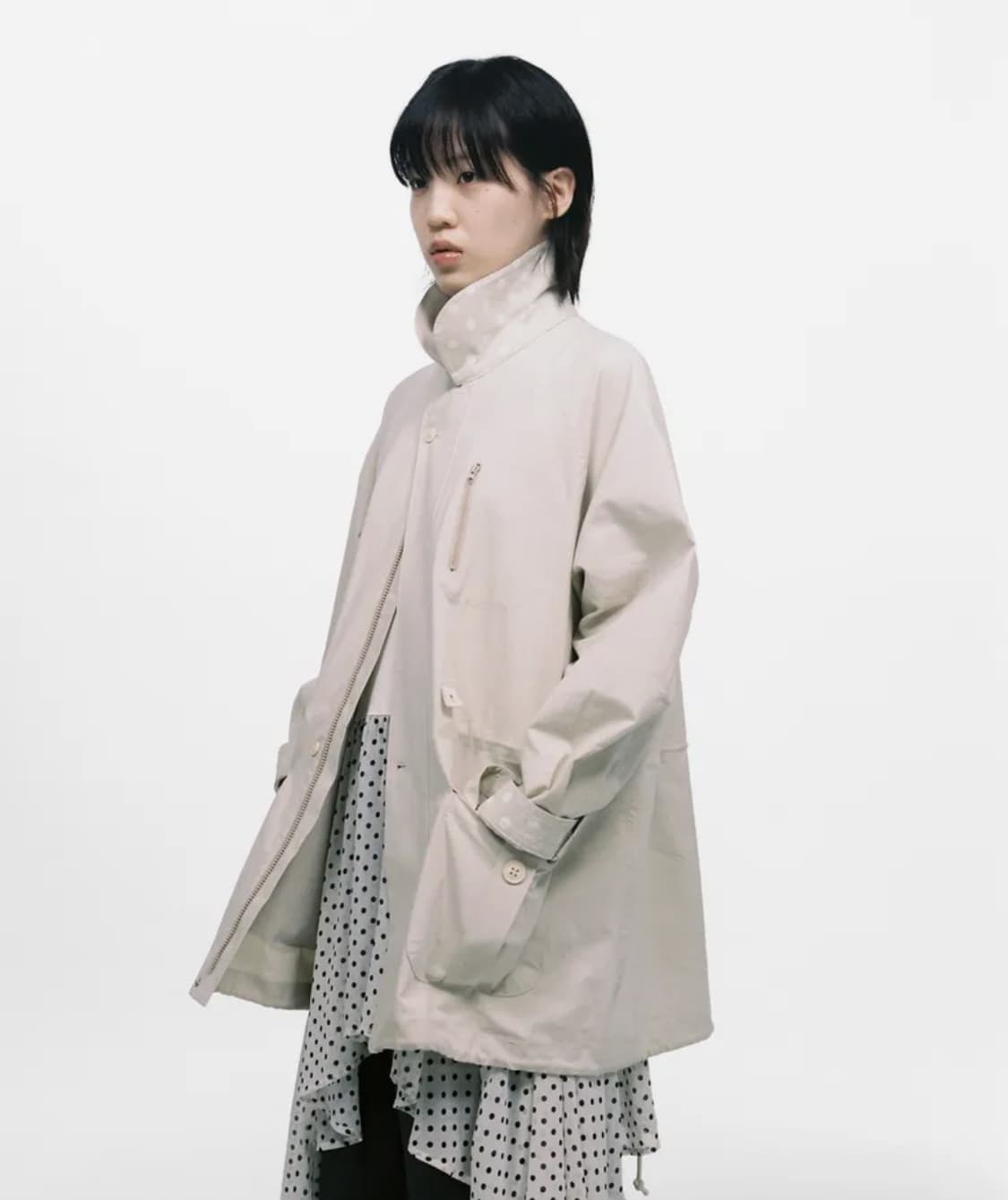 오헤시오 자켓 / TRENCH COLLAR JUMPER, BEIGE 상품이미지1