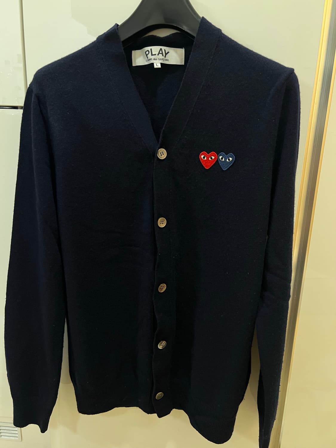 꼼데가르송 더블패치 네이비가디건 L 상품이미지1