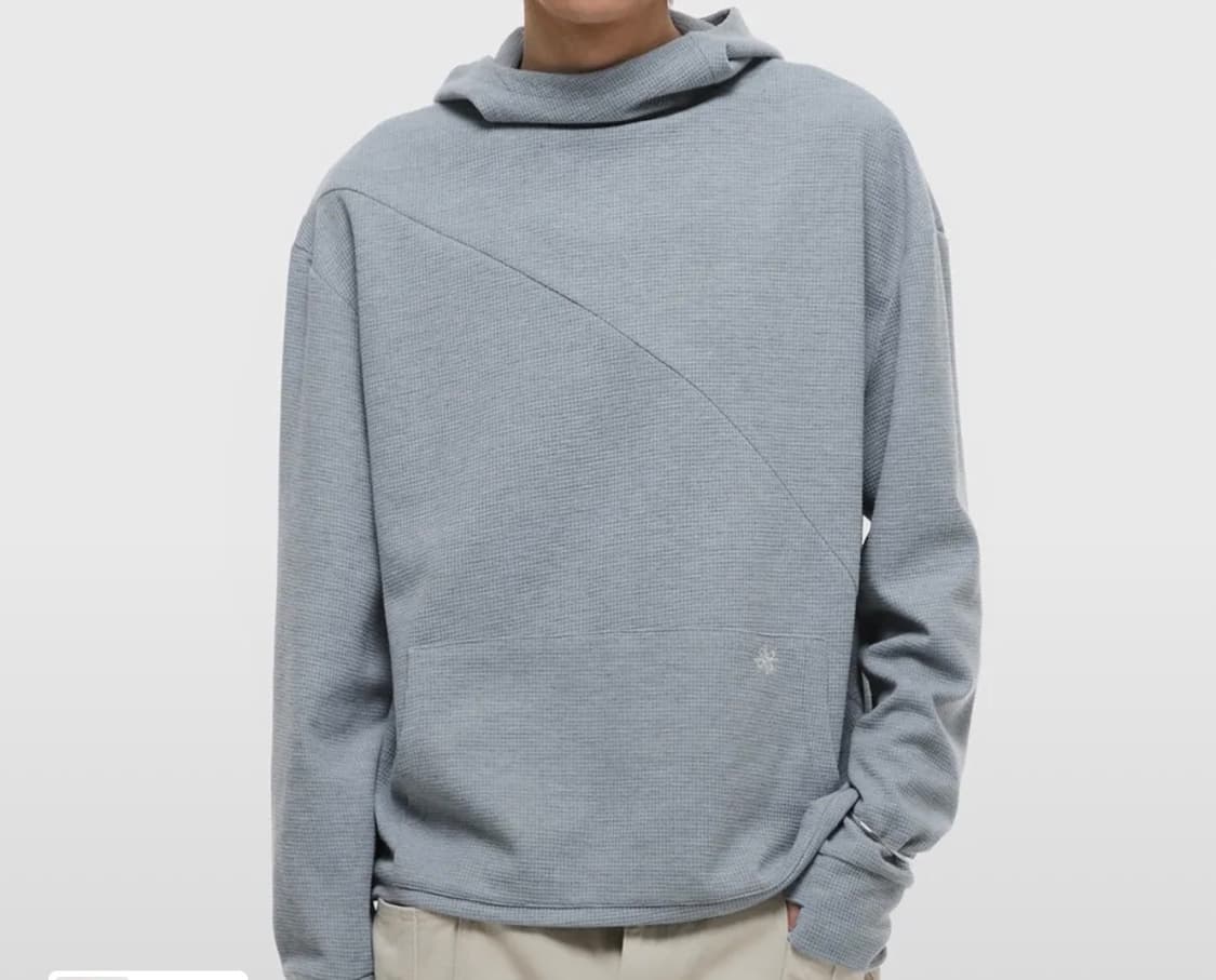 디앤에스알 와플 후디드 핑거홀 롱슬리브 블루그레이 상품이미지1