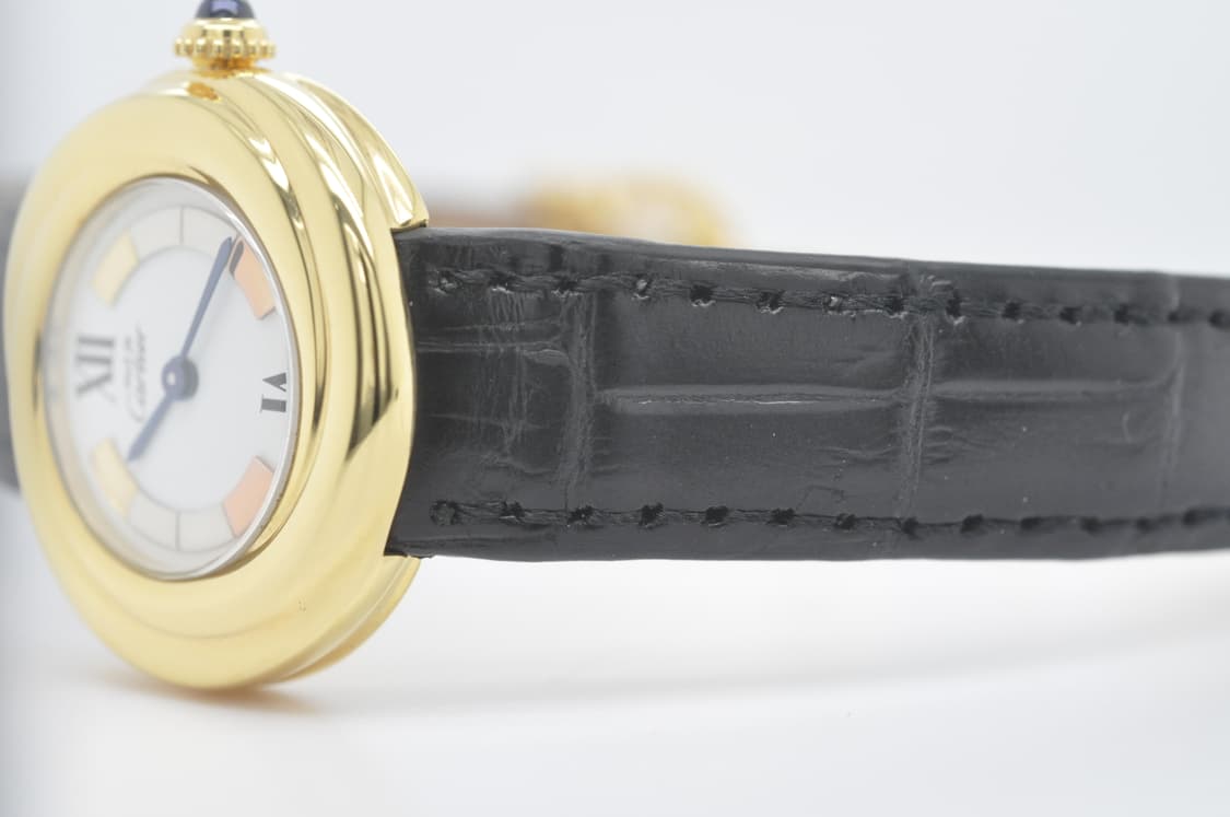 까르띠에 트리니티 금장 중고명품 손목시계 트리오 다이얼 여성 가죽시계 상품이미지5