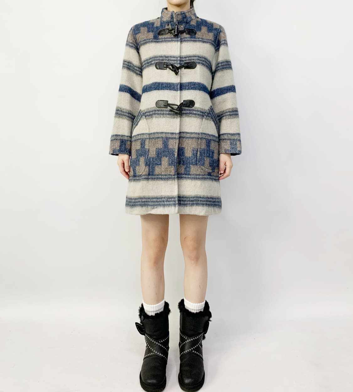 HARUKI 에스닉 더플 코트 상품이미지1