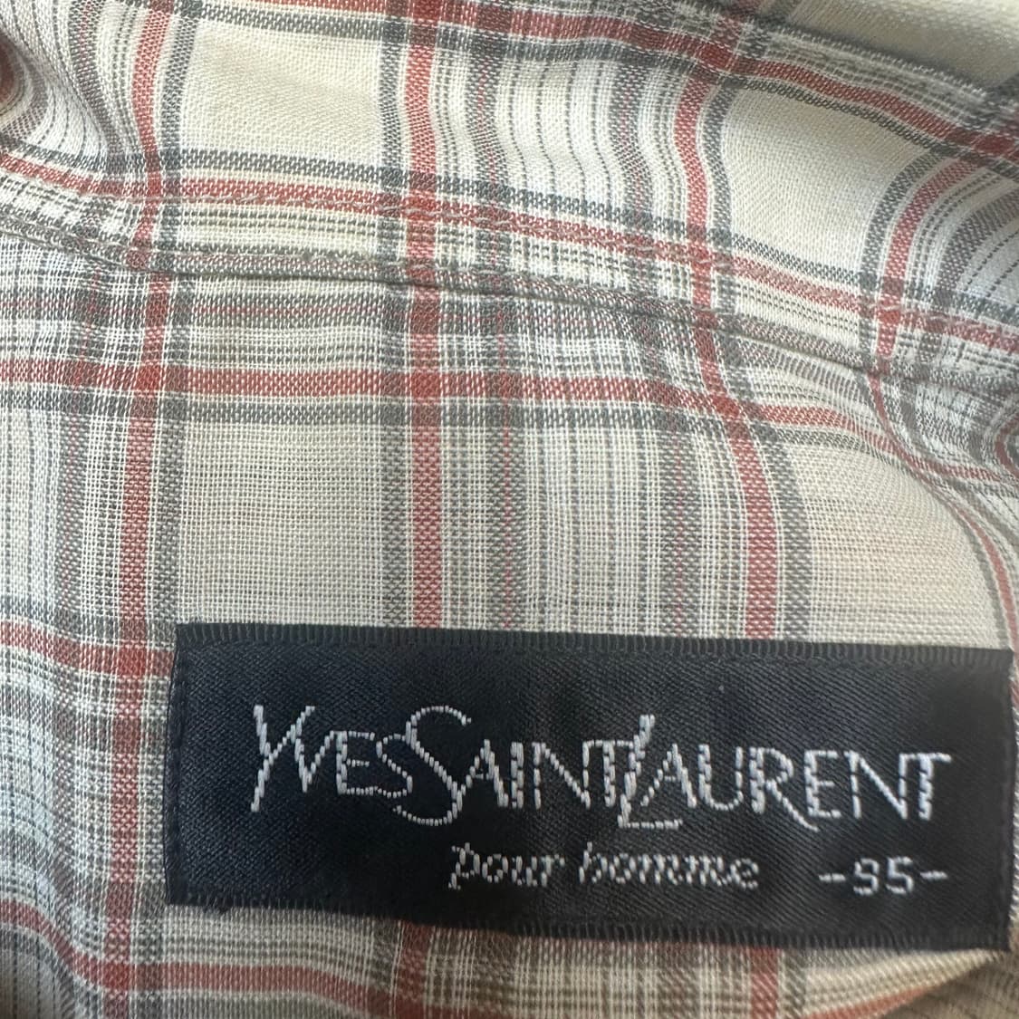 입생로랑 뿌르옴므 베이지체크셔츠 95 상품이미지3