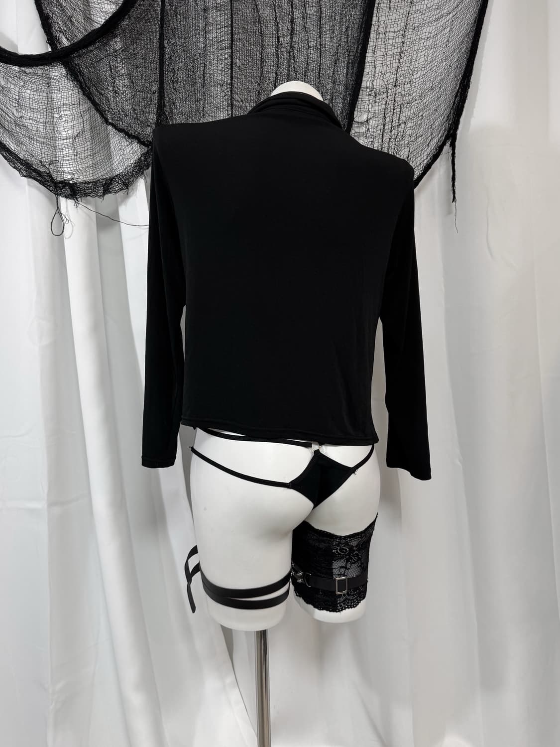 black shirring t-shirt 상품이미지3