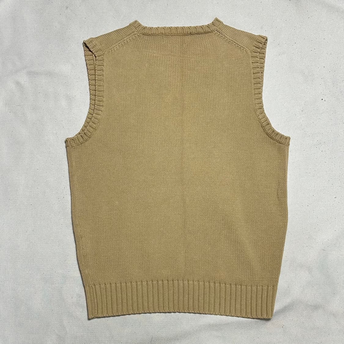 90 폴로랄프로렌 코튼 브이넥 베이지 니트 베스트 상품이미지3