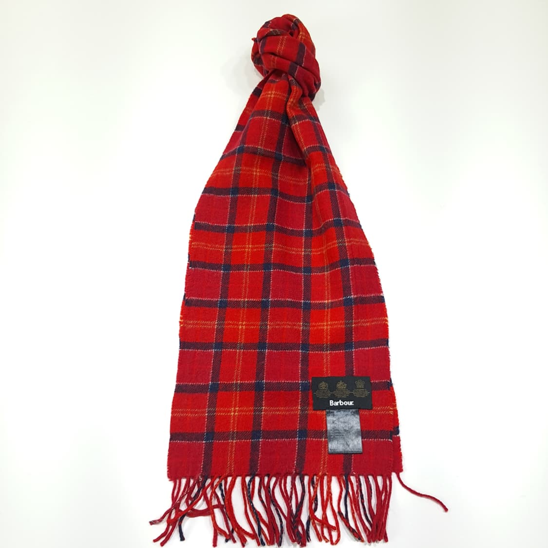 MX495 바버 램스울 레드타탄체크 레드 머플러목도리 상품이미지1