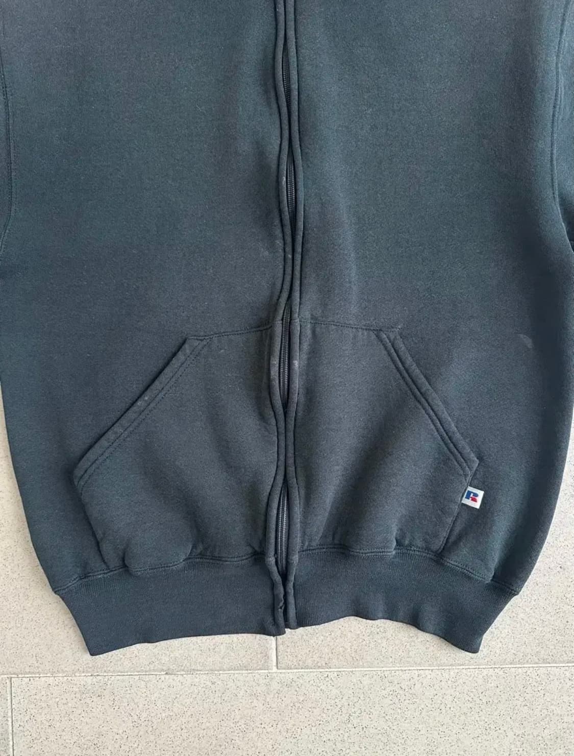 M 90s 러셀 후드집업 블랙 상품이미지3