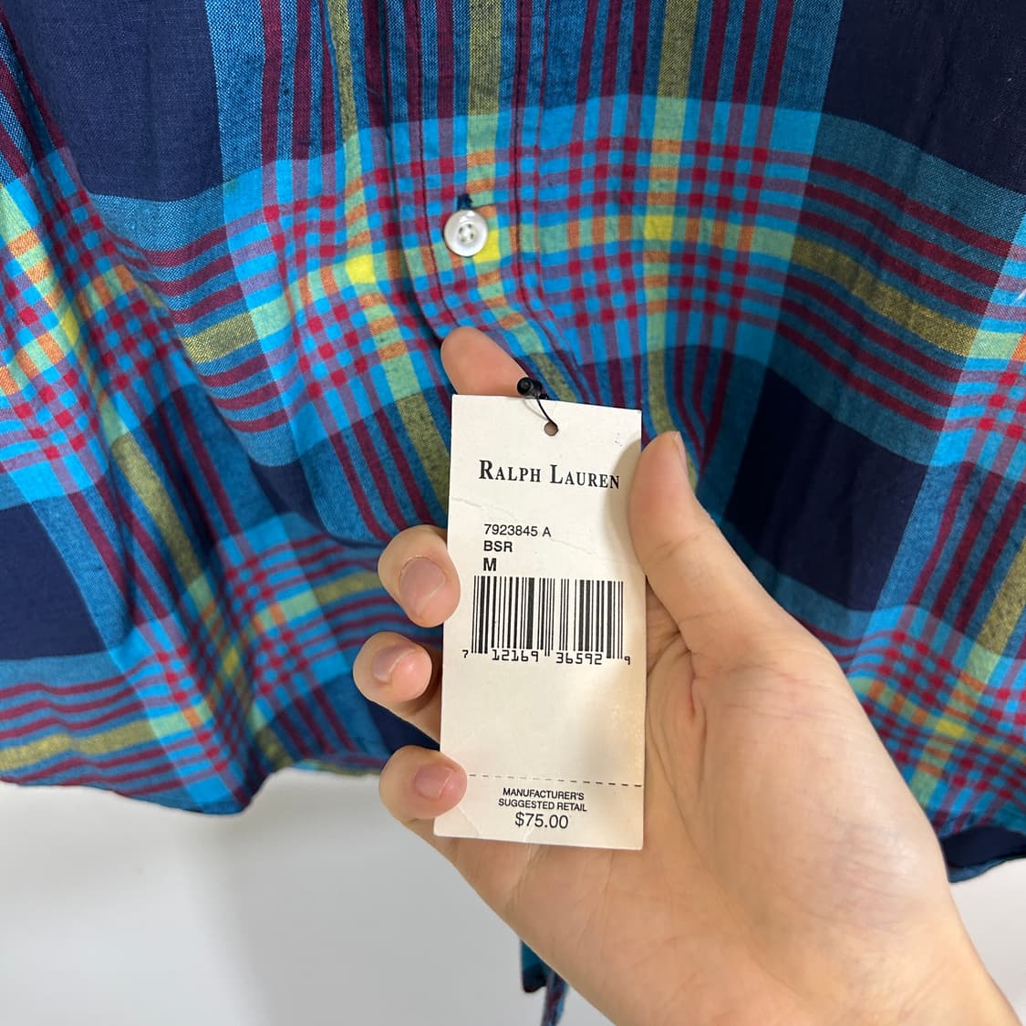 폴로 랄프로렌 남성 체크 셔츠 M 새상품 상품이미지3