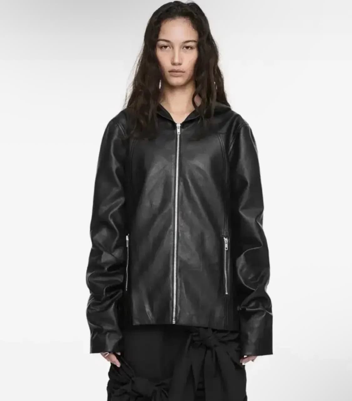 나체 후드 레더 자켓 1사이즈 새상품 상품이미지1