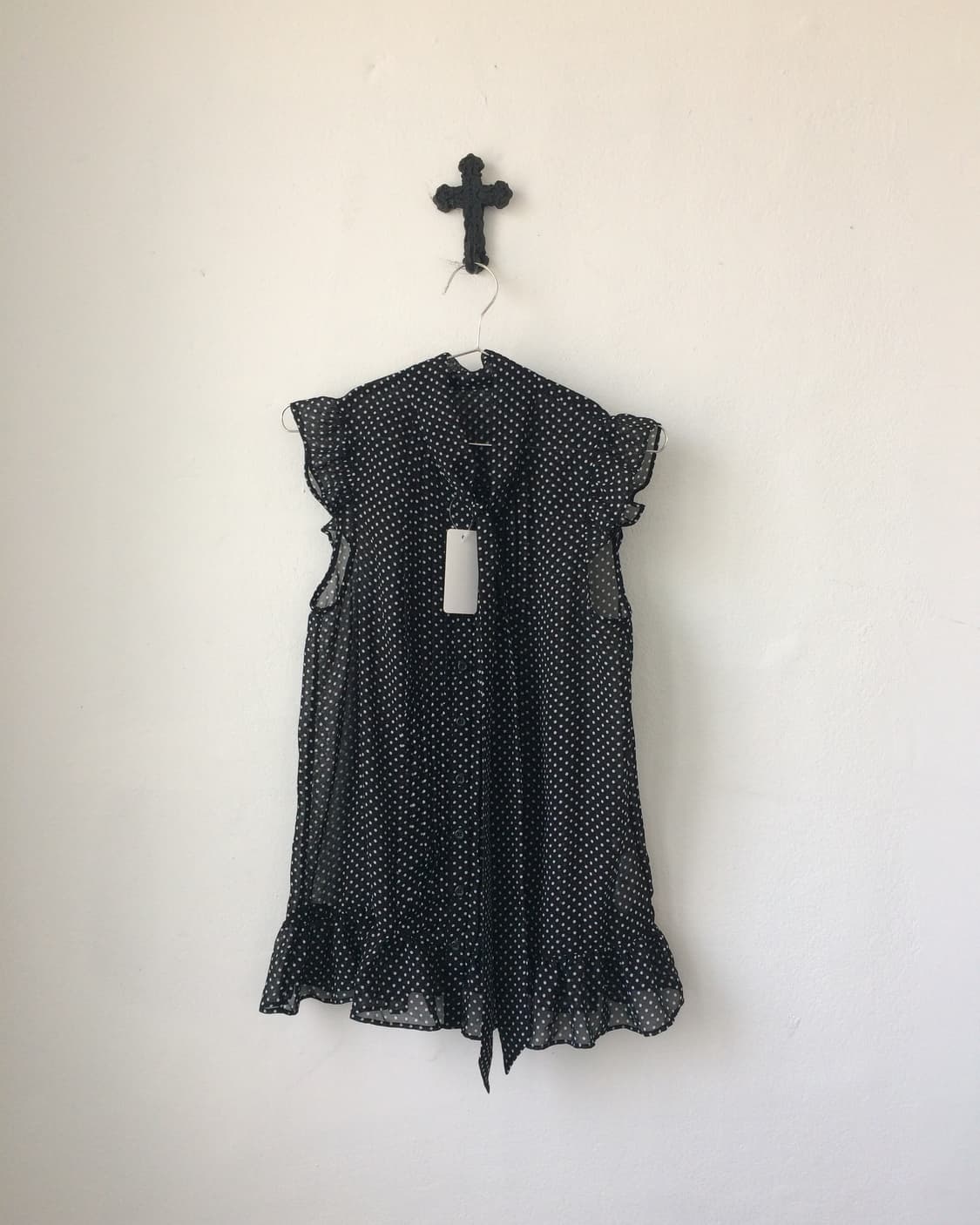 Dot pattern tied blouse 상품이미지2