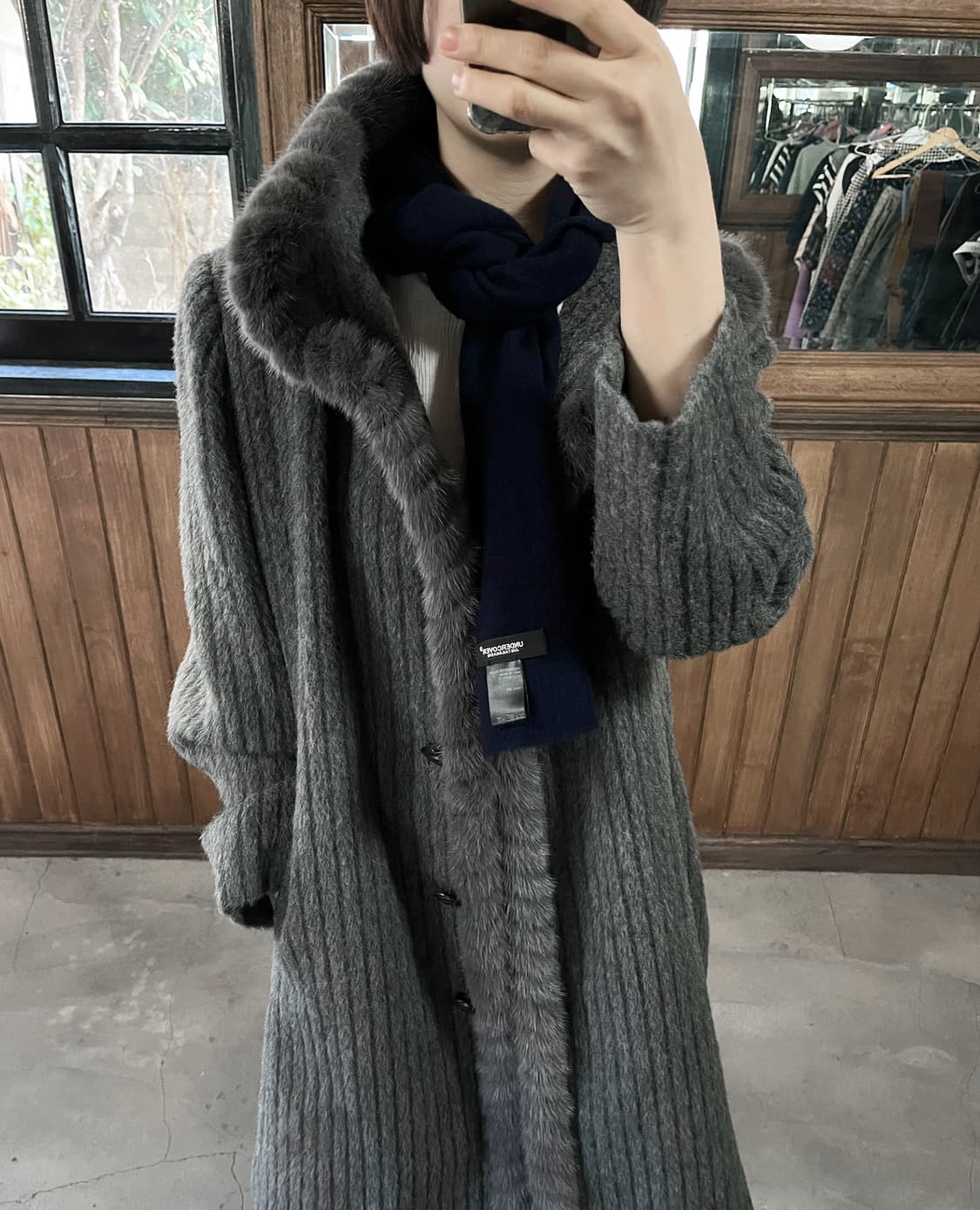 UNDERCOVER navy wool muffler 상품이미지5