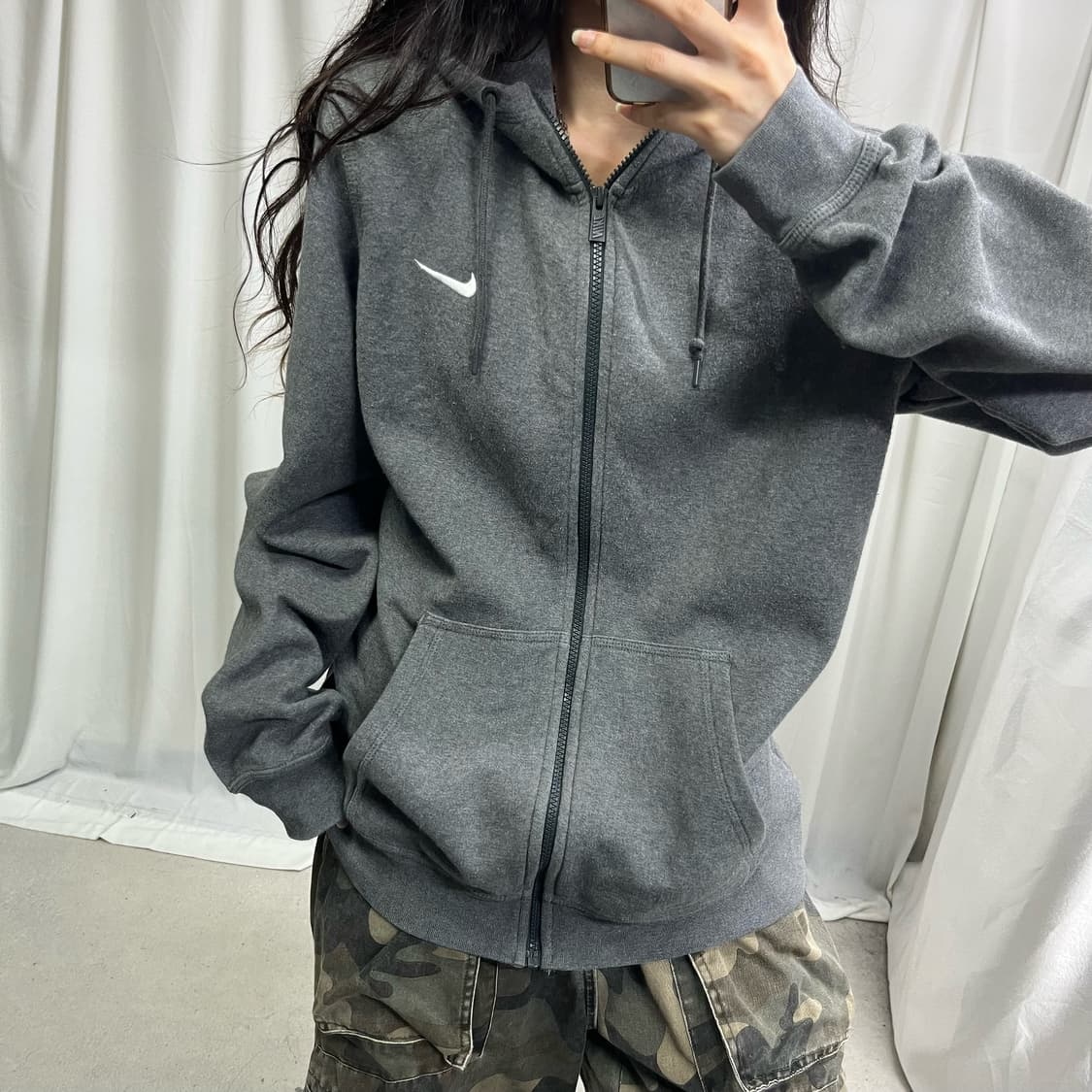 Nike gray hood zip-up  상품이미지3