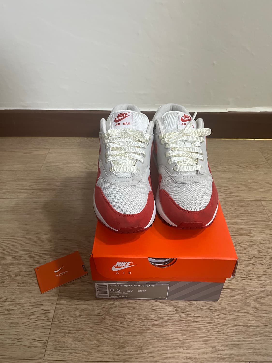 나이키 에어맥스1 화이트/레드 + 박스 265size 상품이미지2