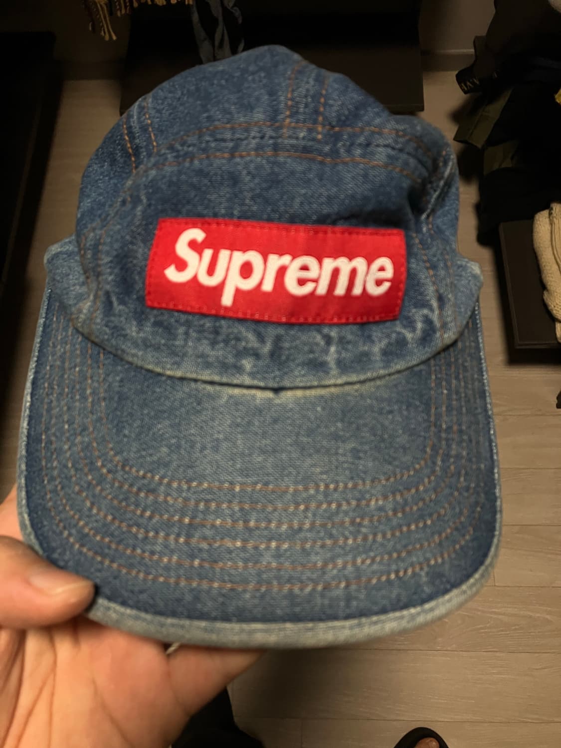 슈프림 워시드 치노 트윌 캠프캡 데님 상품이미지2