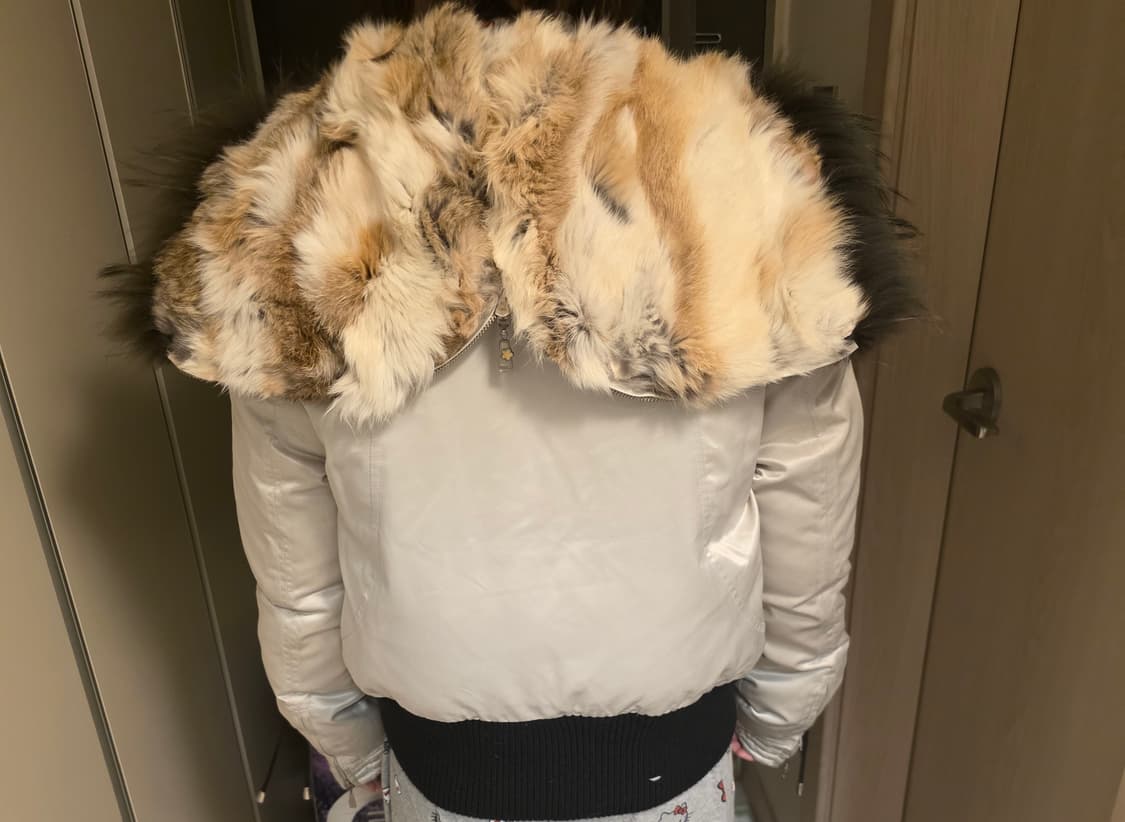 아이보리 후드 케이프 퍼패딩 상품이미지9