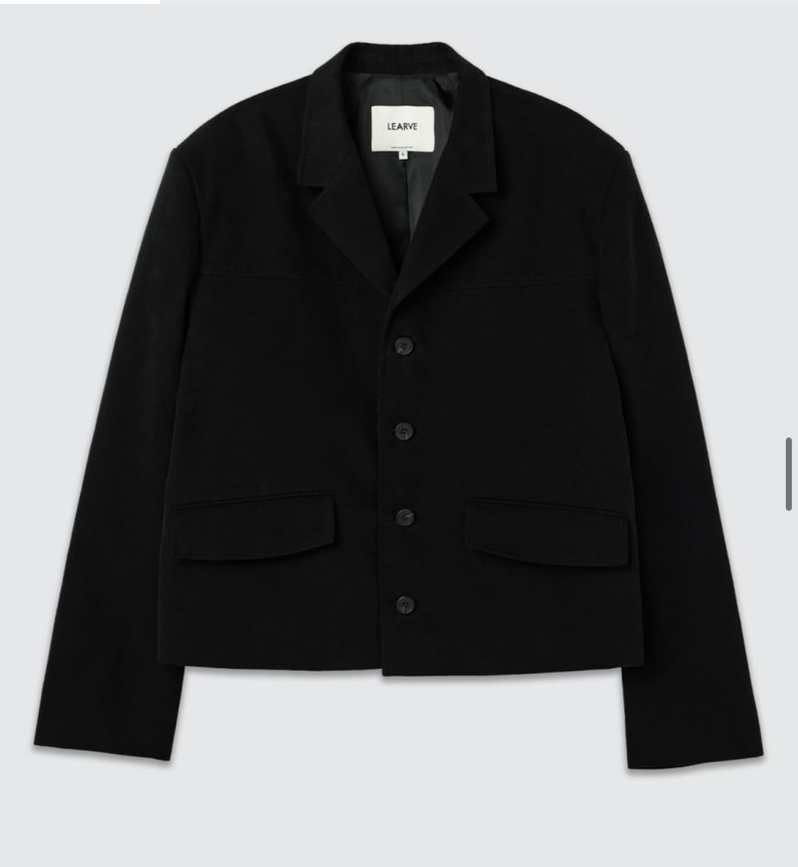 르아브 도미넌트 크롭 너치드 자켓 블랙 m 상품이미지2