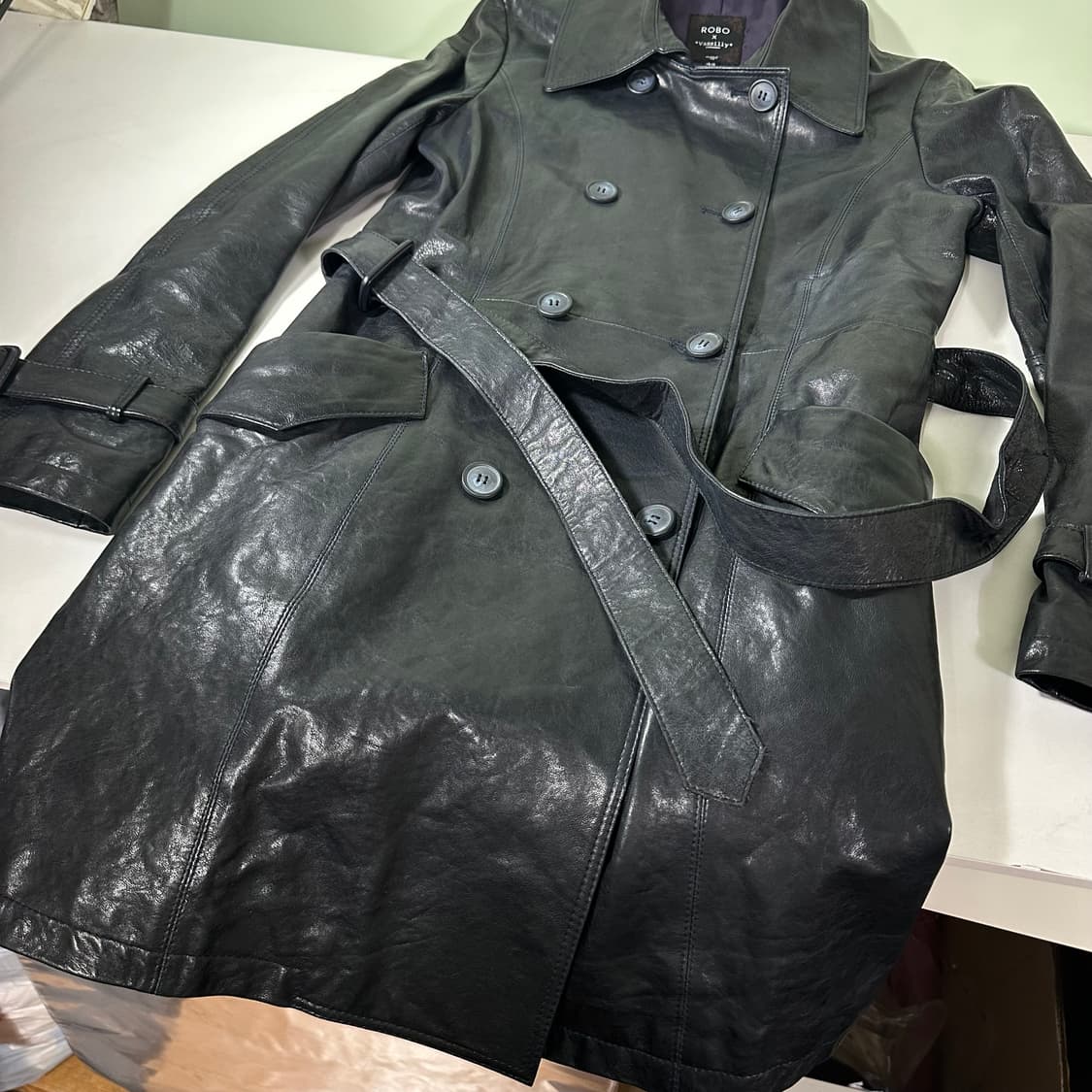 우먼S 44 ROBO X VASSILLY 먹색 양가죽 로브코트 상품이미지3