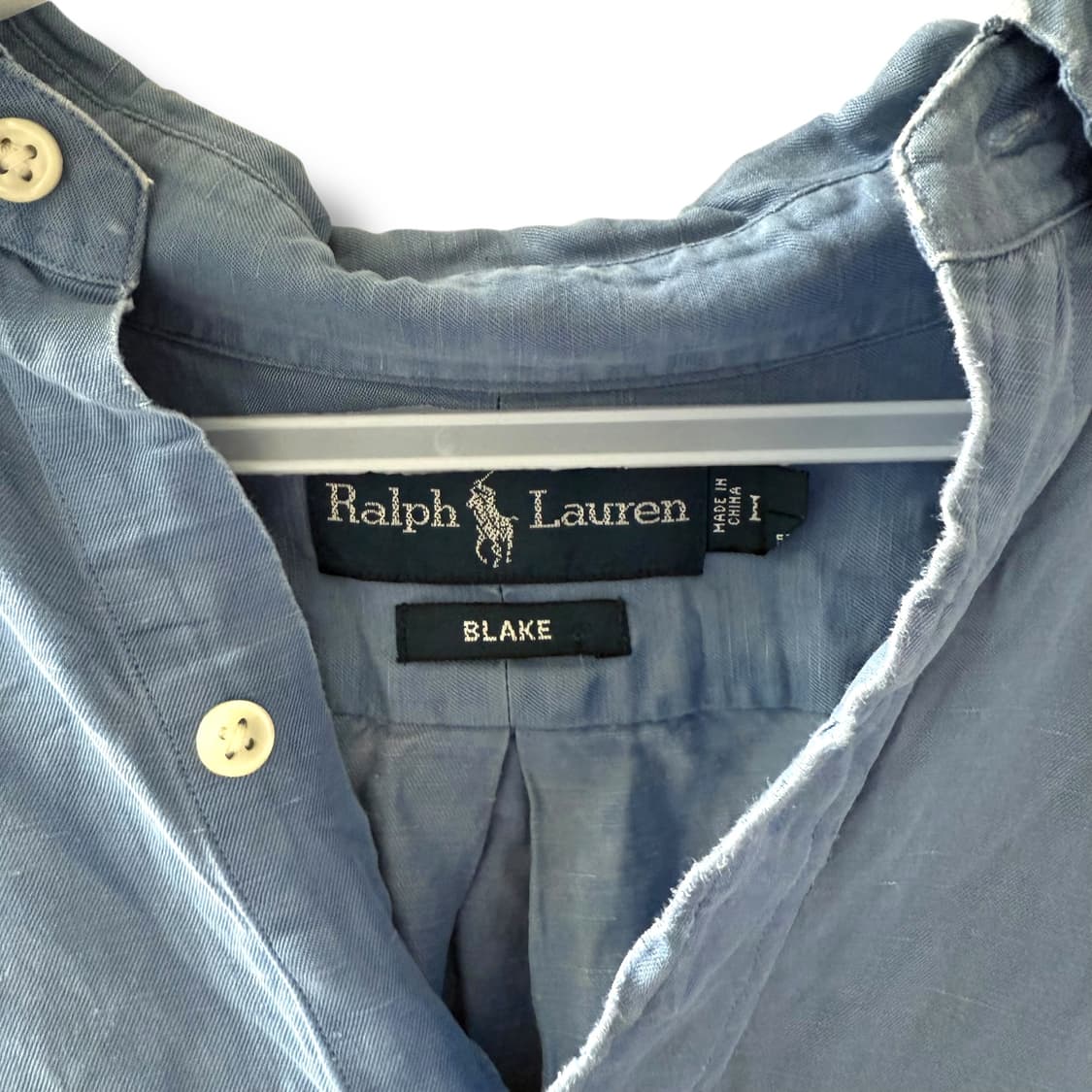 [L] 폴로 브레이크 실크린넨 블루셔츠 상품이미지5