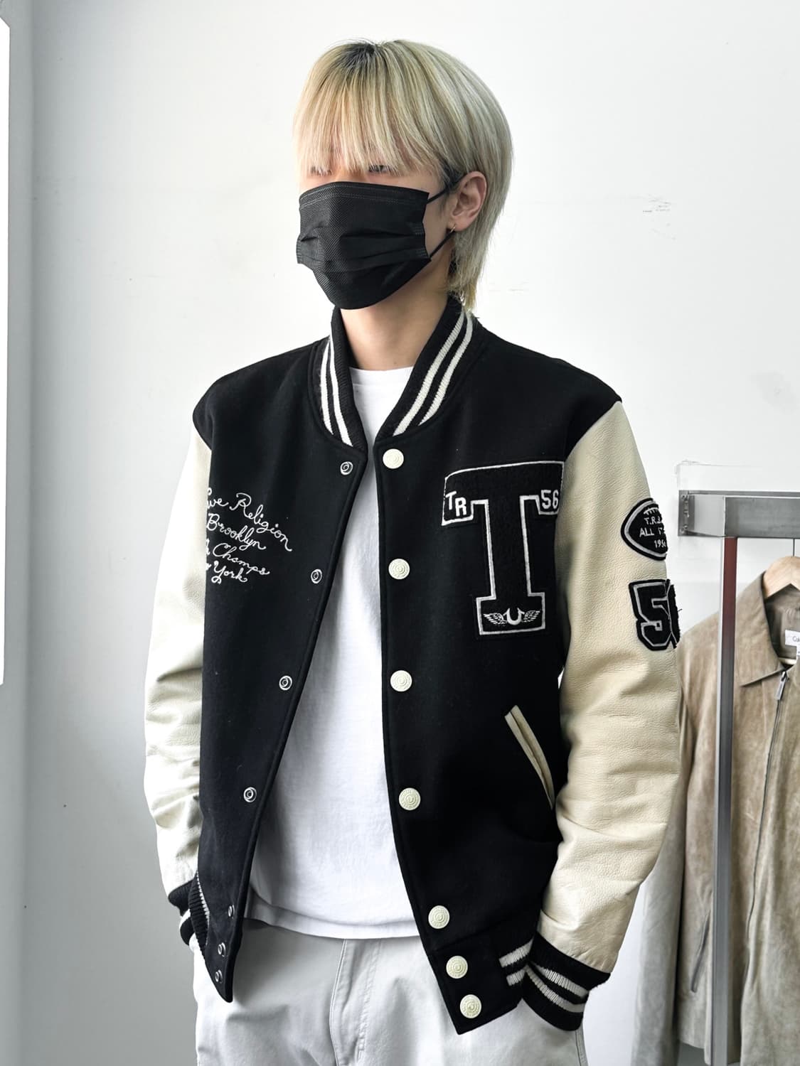 트루 릴리전 브루클린 레터맨 울 레더 바시티 자켓 상품이미지2