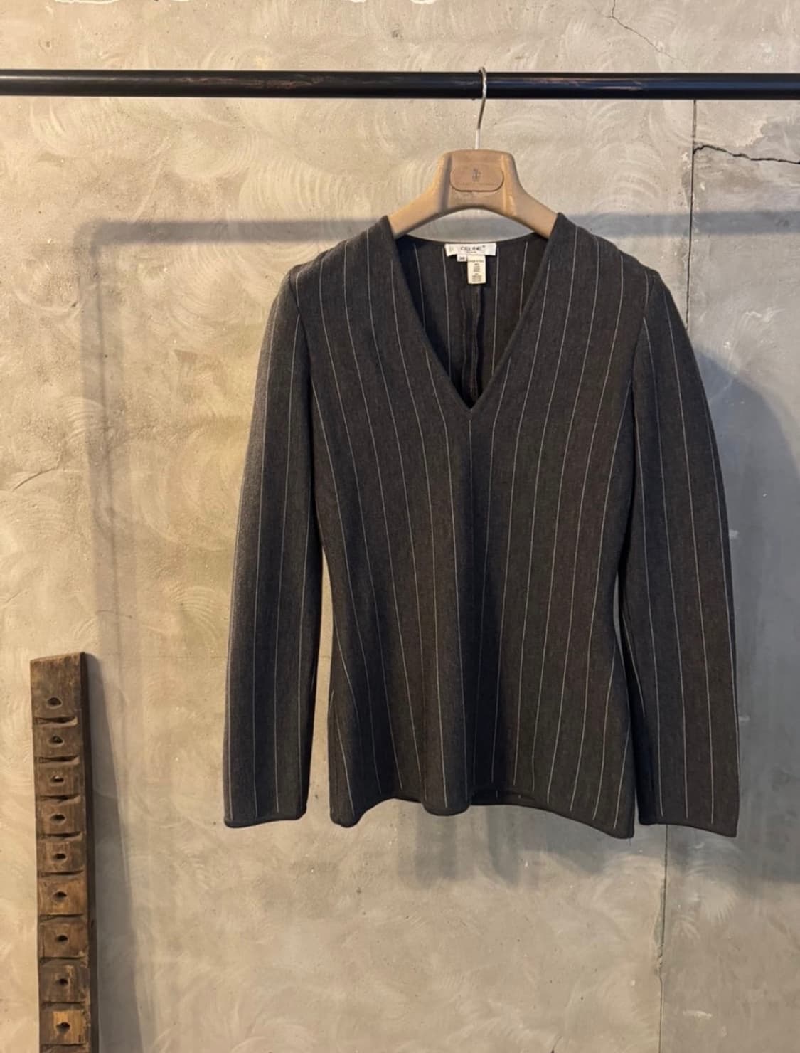 celine 셀린 울 블라우스 차콜 스트라이프 상품이미지1