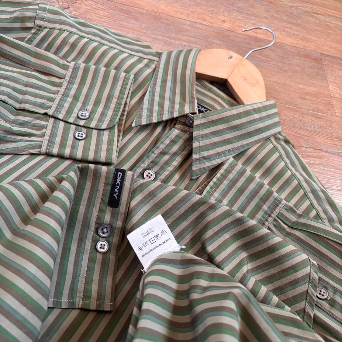 DKNY 캐주얼 스트라이프 셔츠 M 100 수입 정품 상품이미지8