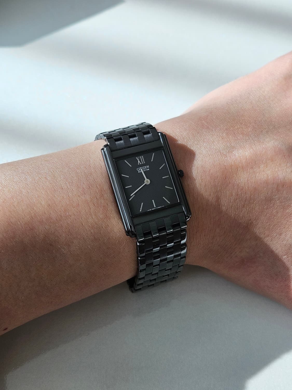 시티즌 에코드라이브 사각 블랙 메탈 시계 상품이미지2