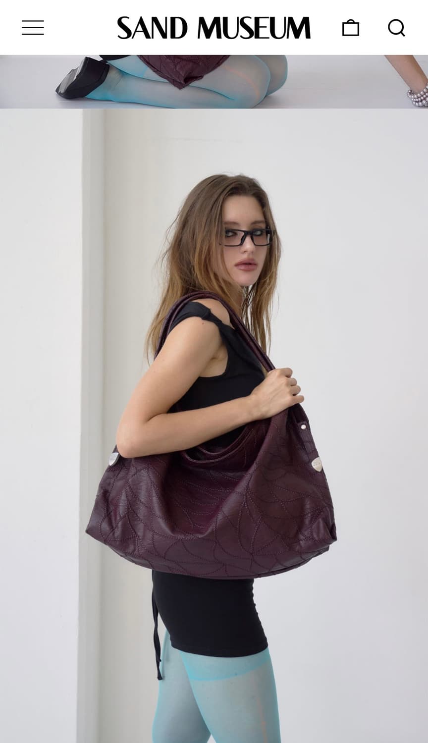 샌드뮤지엄 캑터스 호보백 [버건디] 상품이미지3