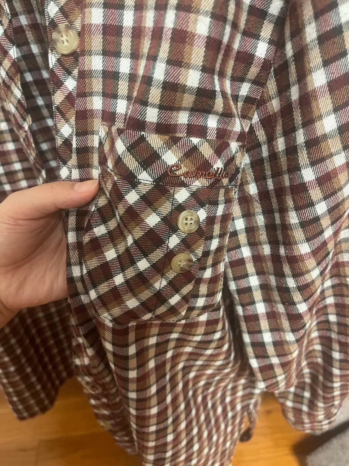 vintage 빈티지 브라운 체크셔츠 상품이미지2