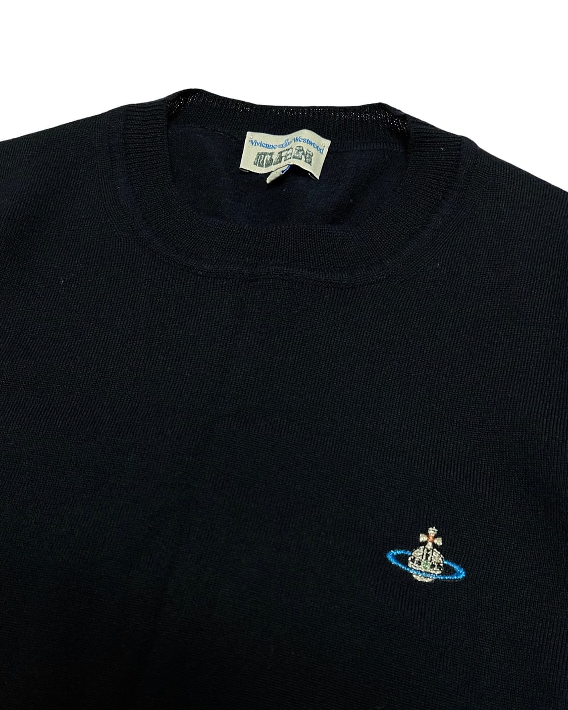 비비안웨스트우드 로고 네이비 니트 상품이미지3