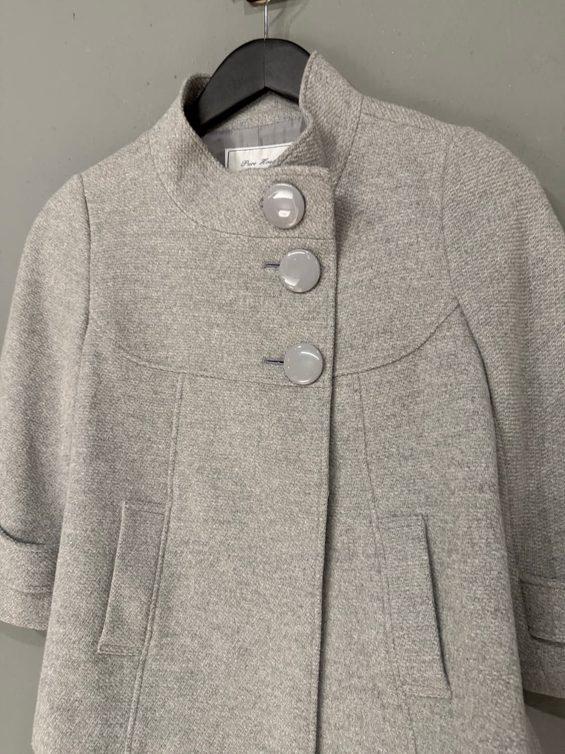 high-neck big button half coat 상품이미지6