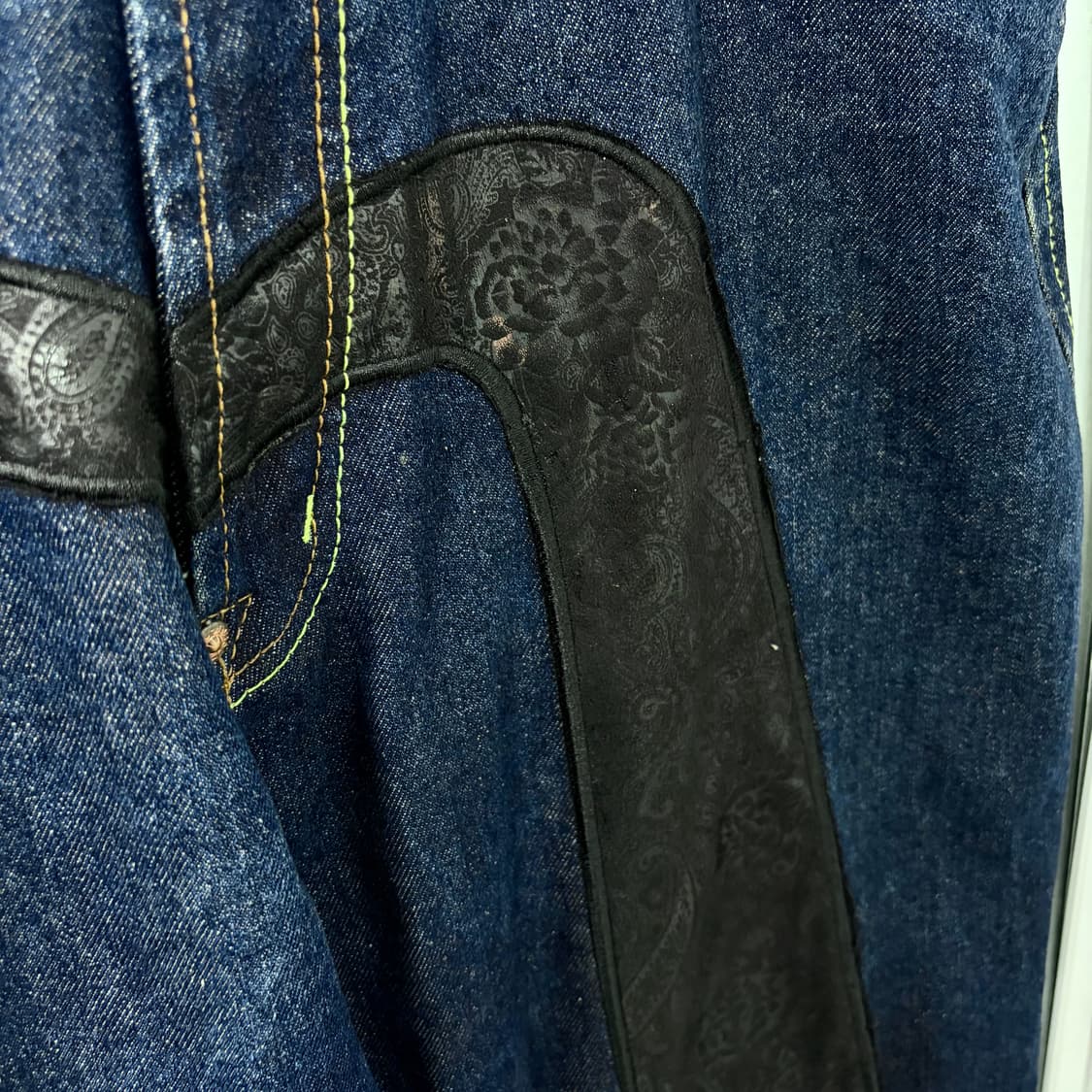 에비수 재팬 페이즐리 빅다이콕 데님 팬츠 상품이미지2