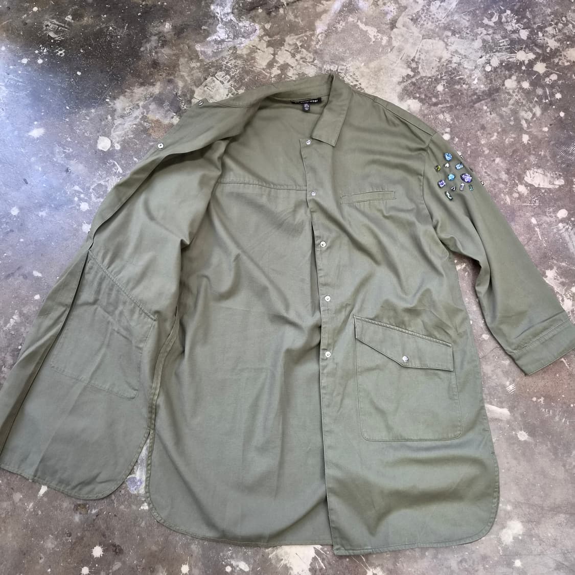 L) ZARA 자라 큐빅 디테일 야상 자켓 코트 상품이미지5