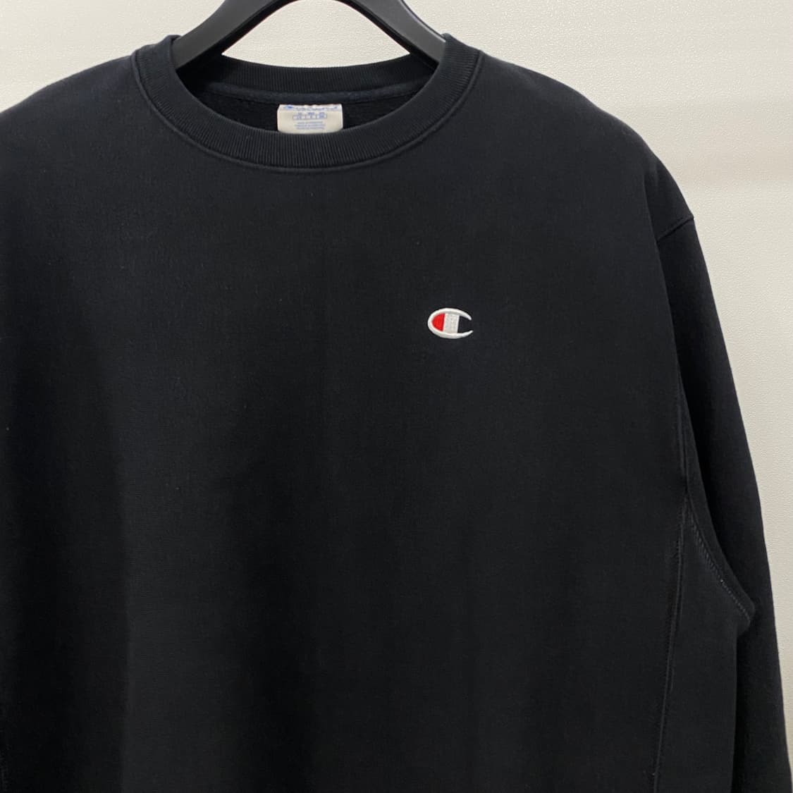 챔피온 리버스위브 기모 맨투맨 블랙 상품이미지3