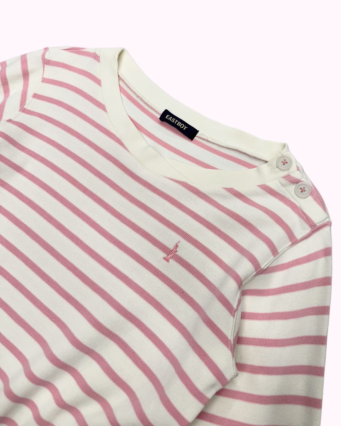 EAST BOY pink stripe logo t-shirt 상품이미지2