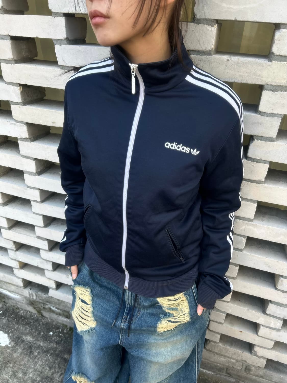 ADIDAS 스펠로고 네이비 트랙탑 져지 상품이미지4