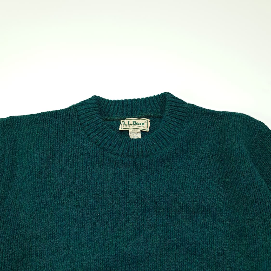 CL358 L 엘엘빈 80s 미국판 멜란지 틸그린 니트 스웨터 상품이미지2