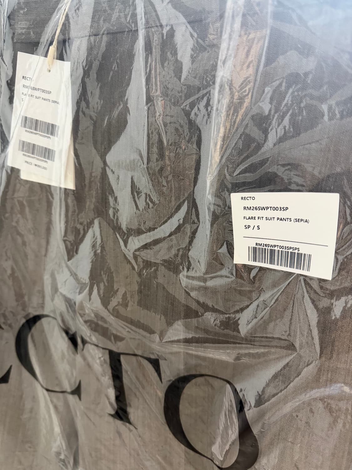 [새상품] 26ss 렉토 플레어핏 수트 팬츠 세피아 S 상품이미지3