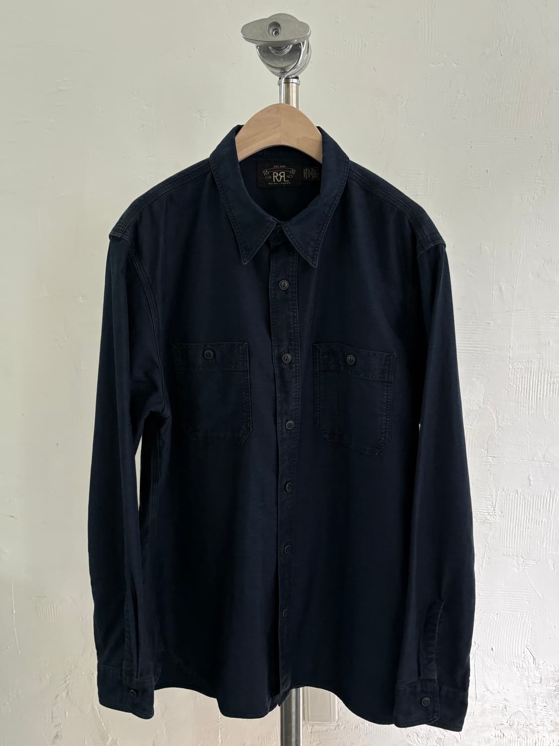 RRL 더블알엘 인디고 코튼 린넨 새틴 워크 셔츠 상품이미지2