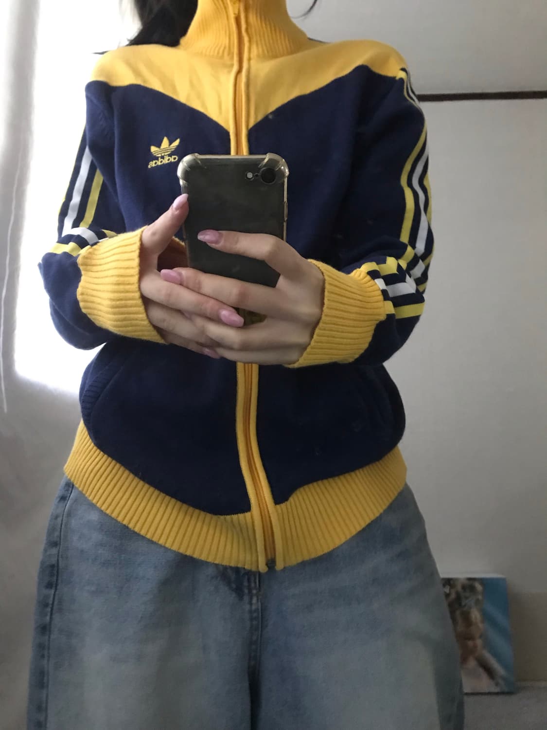 아디다스 00s 네이비 니트집업 상품이미지1