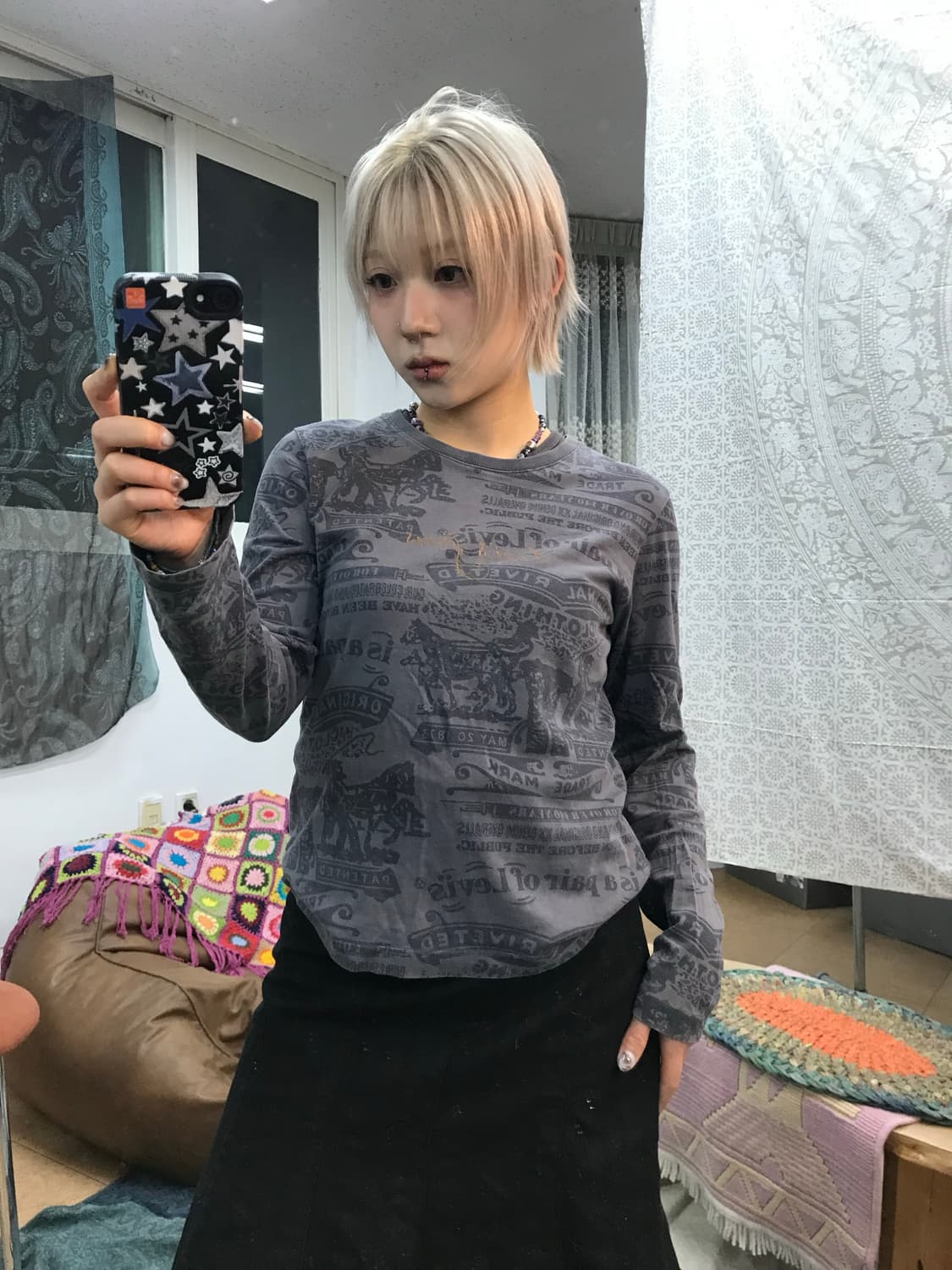 리바이스 프린팅 롱슬리브   상품이미지1