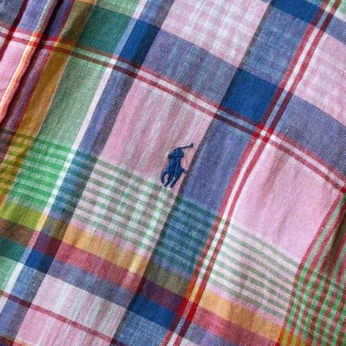 [L/102-105] 폴로 랄프로렌 Linen 체크 커스텀 핏 셔츠 상품이미지4