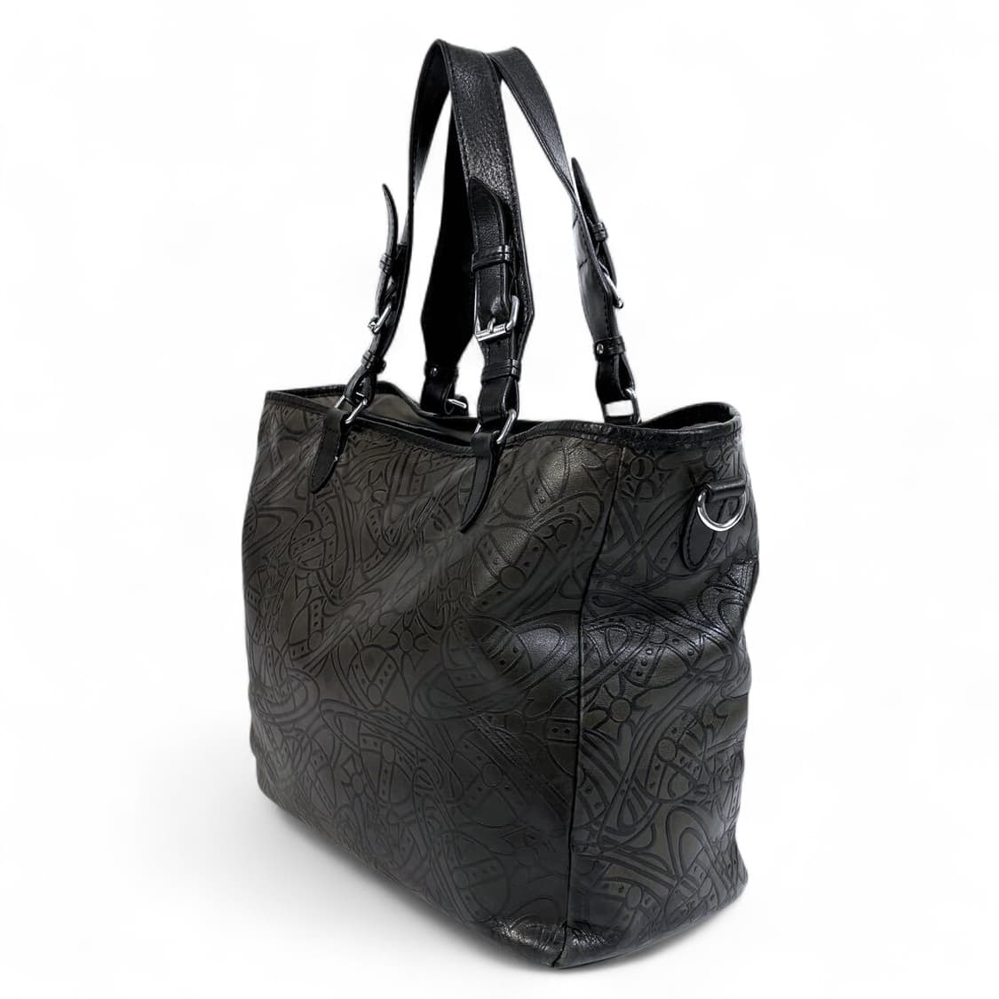 비비안 웨스트우드 로고 패턴 가죽 버클 토트백 상품이미지6