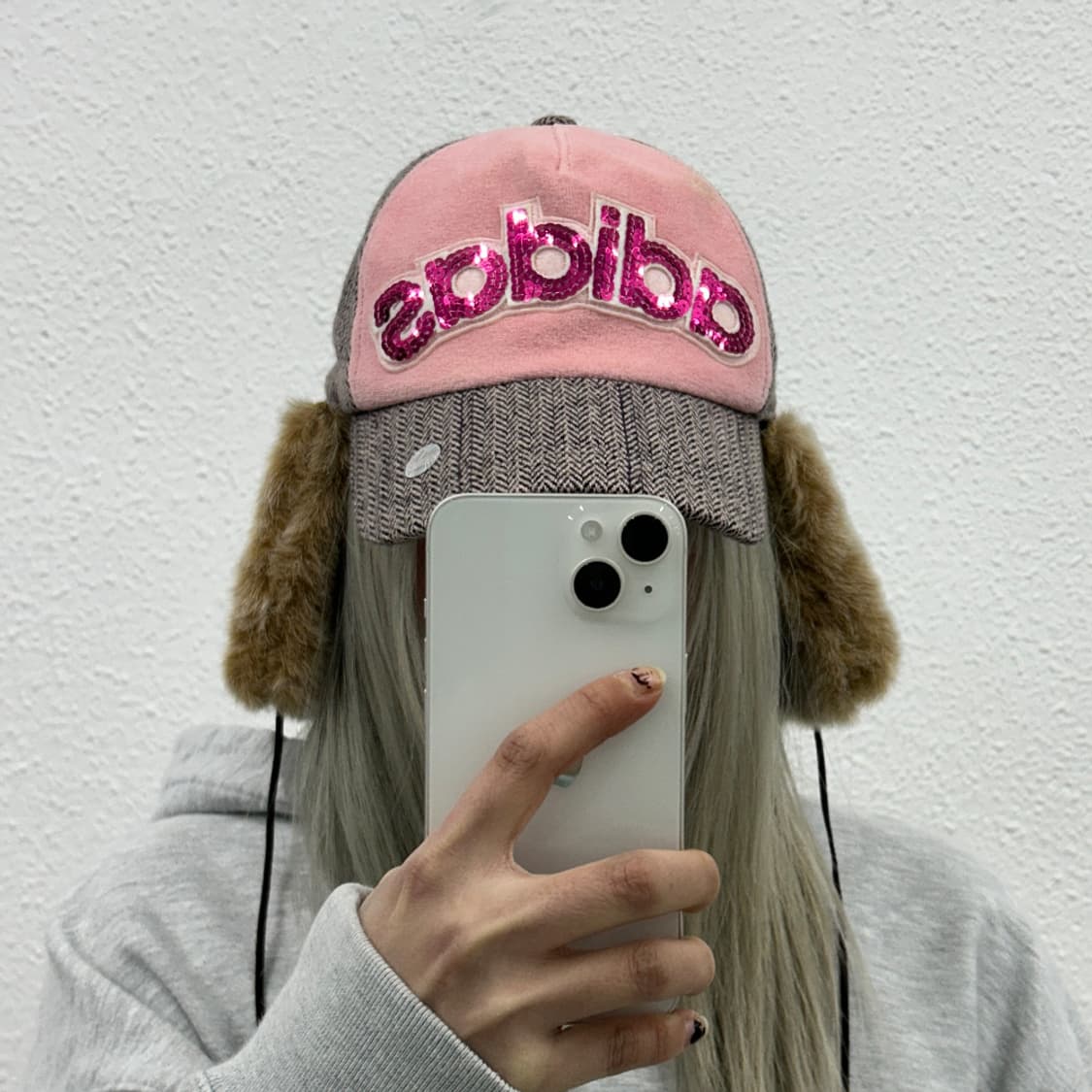 아디다스 y2k 딸기핑크 군밤모자 상품이미지4