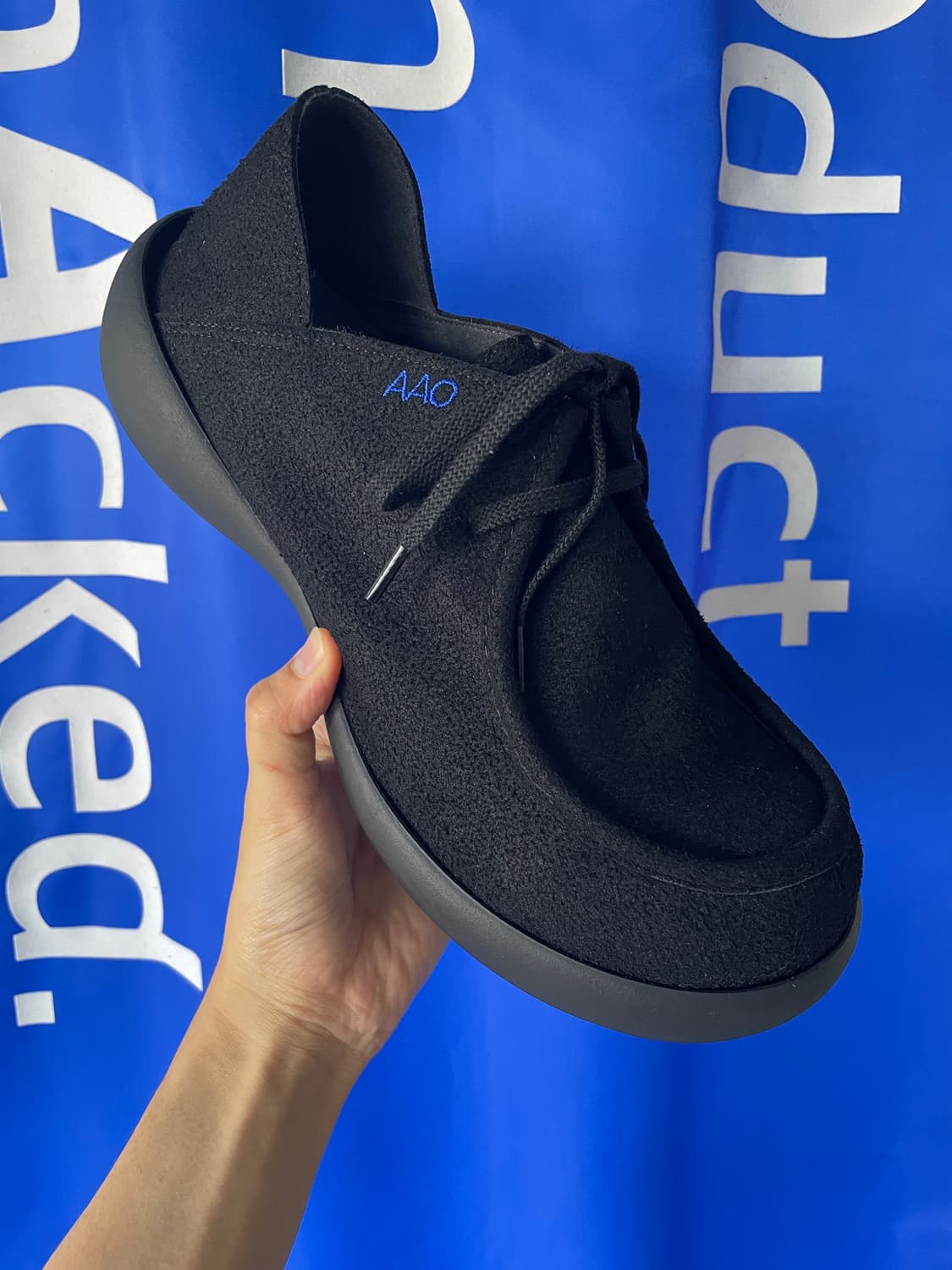 AAO BOLD SHAPE 2hole shoes / black suede 상품이미지2