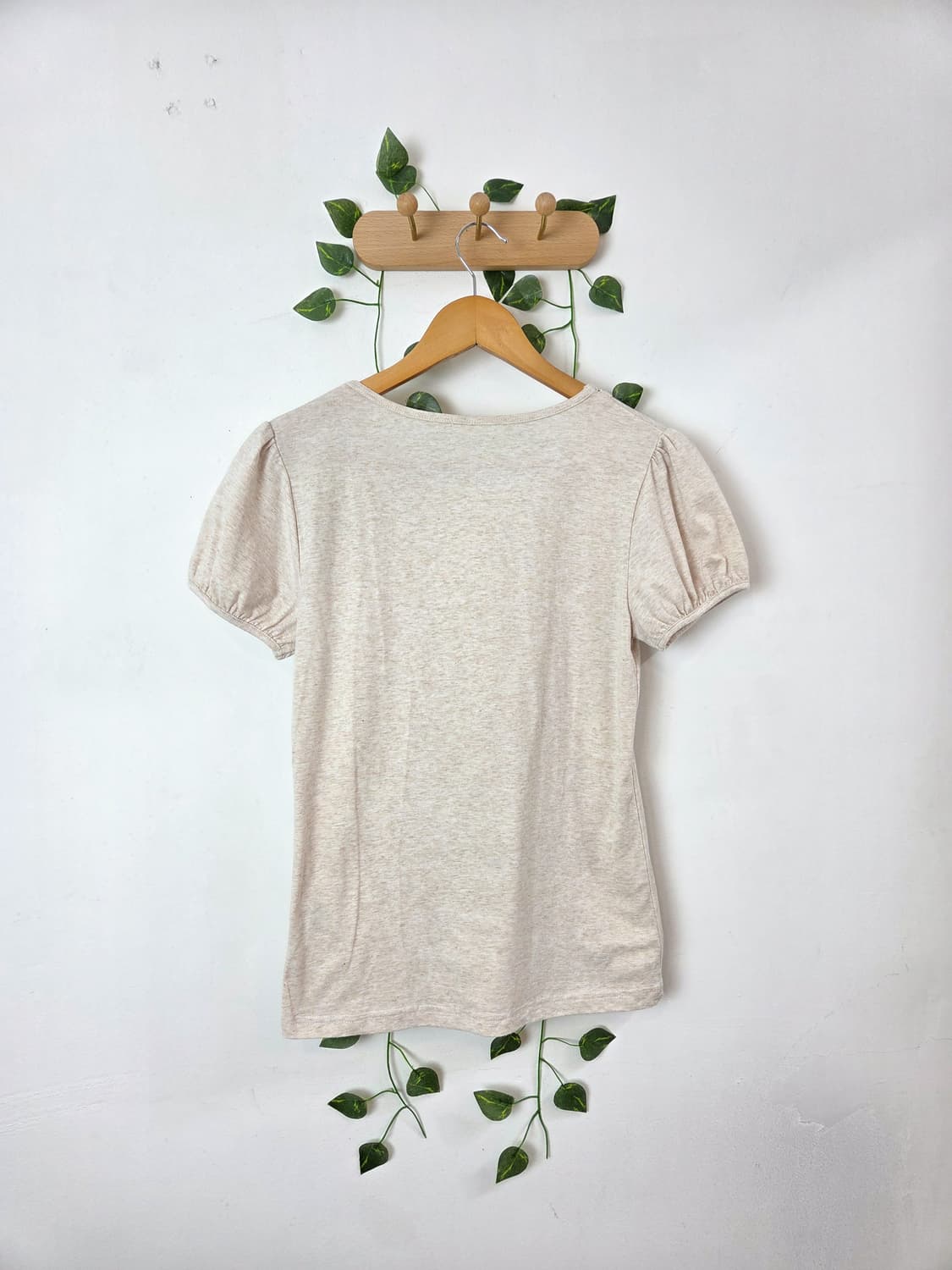 오트밀 반팔 탑 상품이미지4