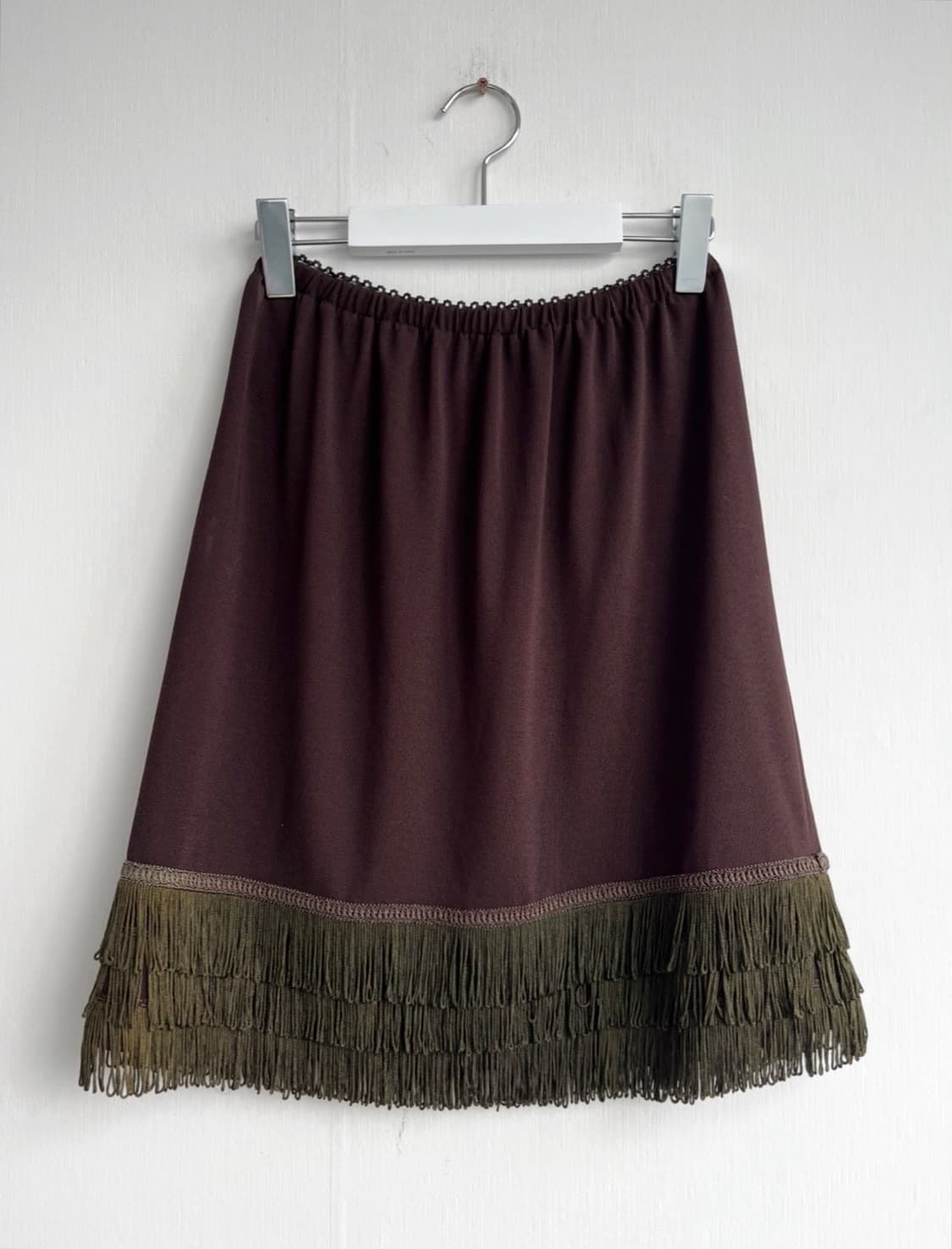 딥브라운 수술 미디 스커트 상품이미지1