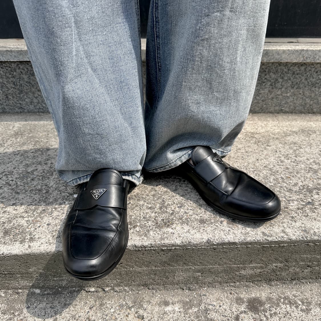 00s 빈티지 블랙 프라다 스포츠 로고 로퍼 상품이미지7