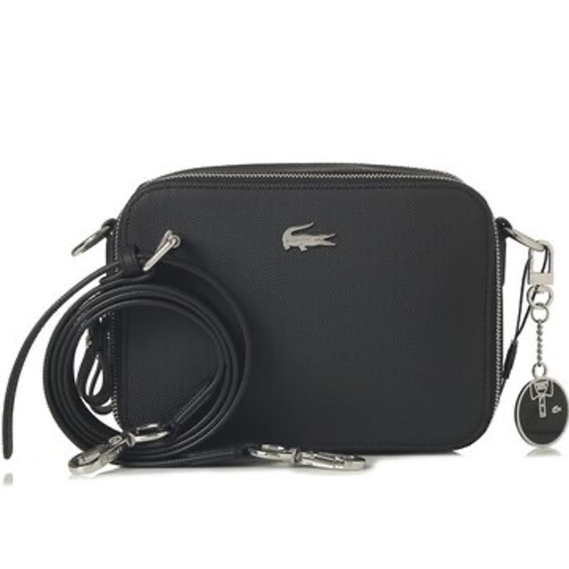 라코스테 데일리 시티(Daily City) 투지퍼 스퀘어 크로스백 블랙 상품이미지1
