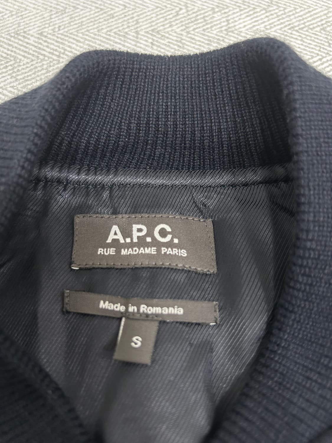 APC 아페쎄 네이비 울 봄버 블루종 자켓 S (95사이즈) 상품이미지5